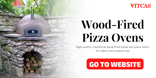 Traditional wood-fired pizza ovens made by Vitcas